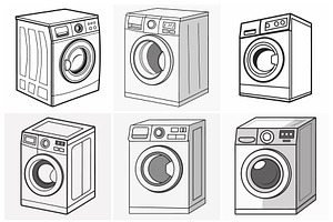 Diverse Washing Machine Illustration, an Object Graphic by Billah Hub