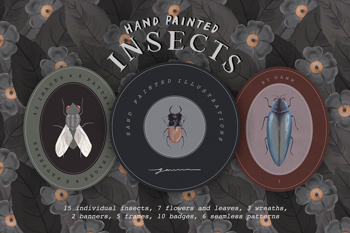 Hand Painted Insects Clipart, an Illustration by gamm (Photo 1 of 9)