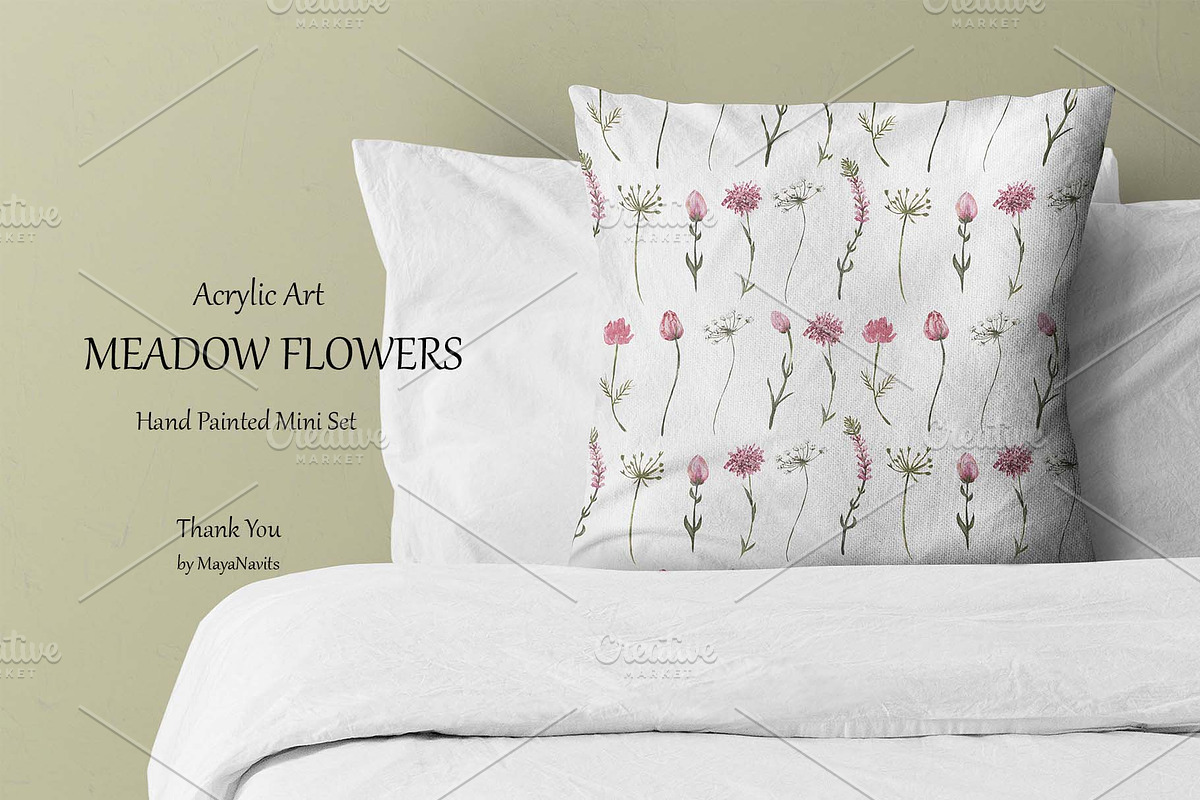 Acrylic Meadow Flowers Mini Set, a Decorative Illustration by MayaNavits (Photo 9 of 9)