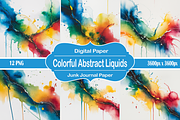 Colorful Abstract Liquids, a Pattern Graphic by Printable Treasure (Thumbnail 1 of 2)