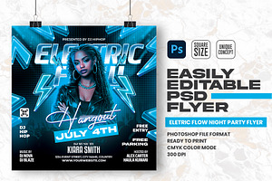 Electric Flow Party flyer Design, a Flyer Template by Shajib Shikder