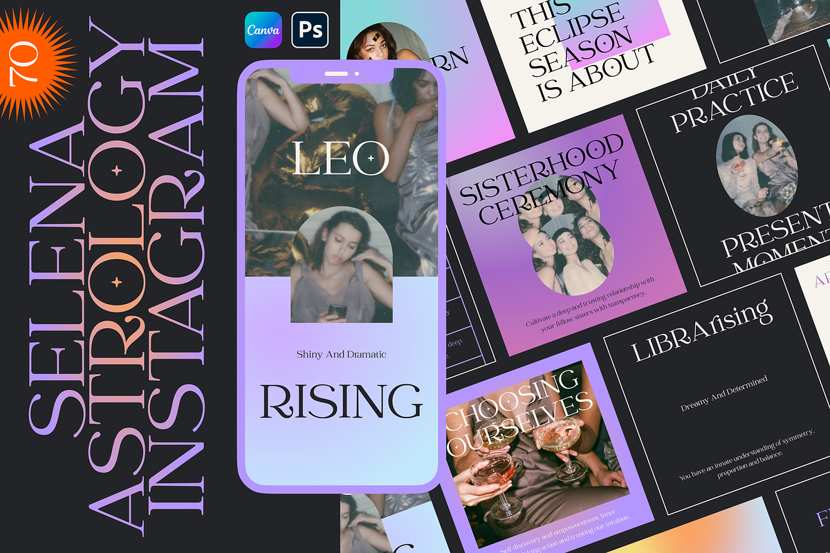 Selena Astrology Instagram Template, a Social Media Template by Luna Studio (Photo 1 of 7)
