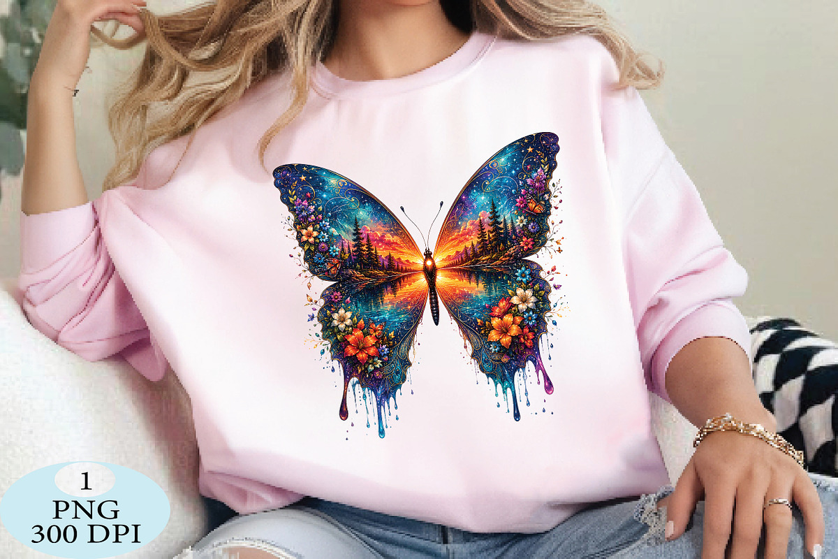 Boho Sunset Butterfly Enchanting PNG, a Seasonal Illustration by Daily.Designs (Photo 3 of 5)