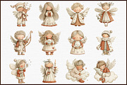 Whimsical Christmas Angel Clipart, an Illustration by Sublimation Artist (Thumbnail 3 of 6)