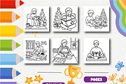 Christmas Eve Traditions Coloring, a Seasonal Illustration by Design Zone (Thumbnail 4 of 5)