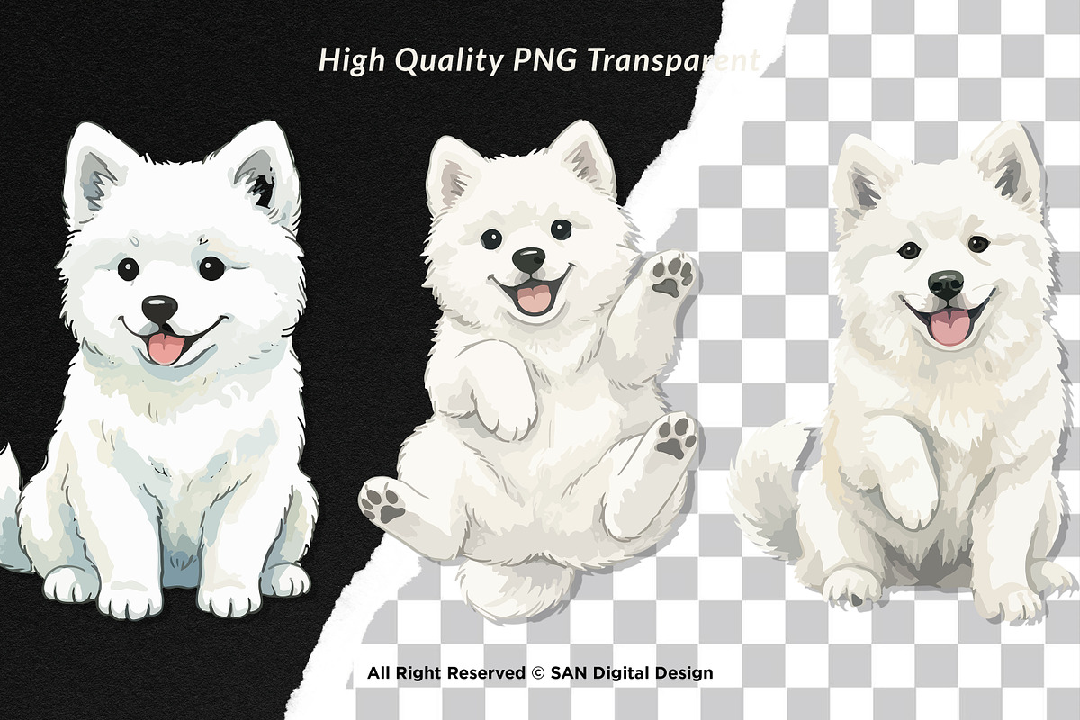 15 Bundle Watercolor White Puppy Dog, an Animal Illustration by Morspective (Photo 2 of 8)
