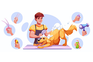 Professional pet grooming, an Animal Illustration by art PVP - market