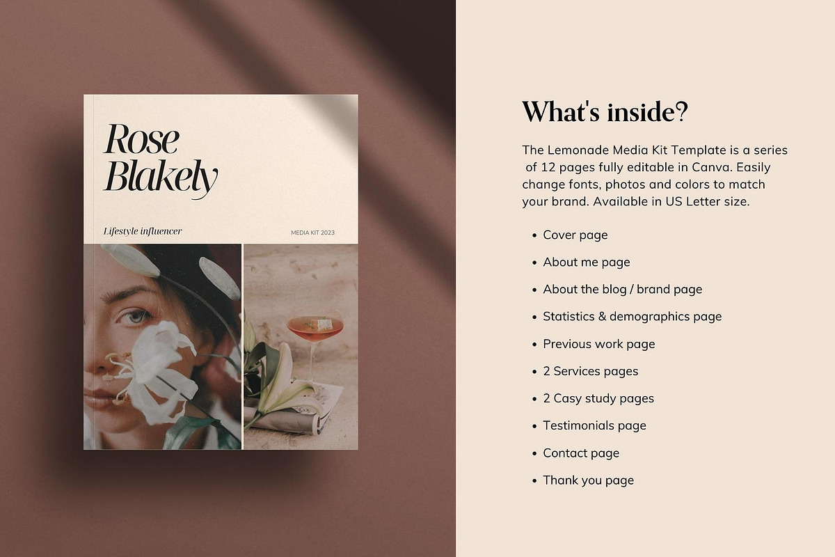 LEMONADE | Media Kit Canva Template, a Print Template by Sierra Creative Studio (Photo 7 of 10)