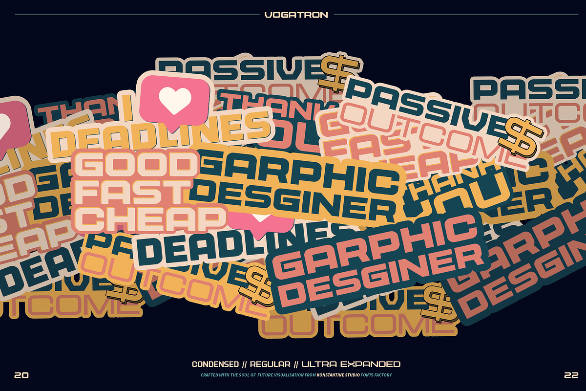 VOGATRON - Futuristic Modern Fonts, a Sans Serif Font by Konstantine Studio (Photo 7 of 13)