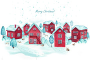 Christmas village, an Illustration by YuliaBiser (Thumbnail 9 of 10)
