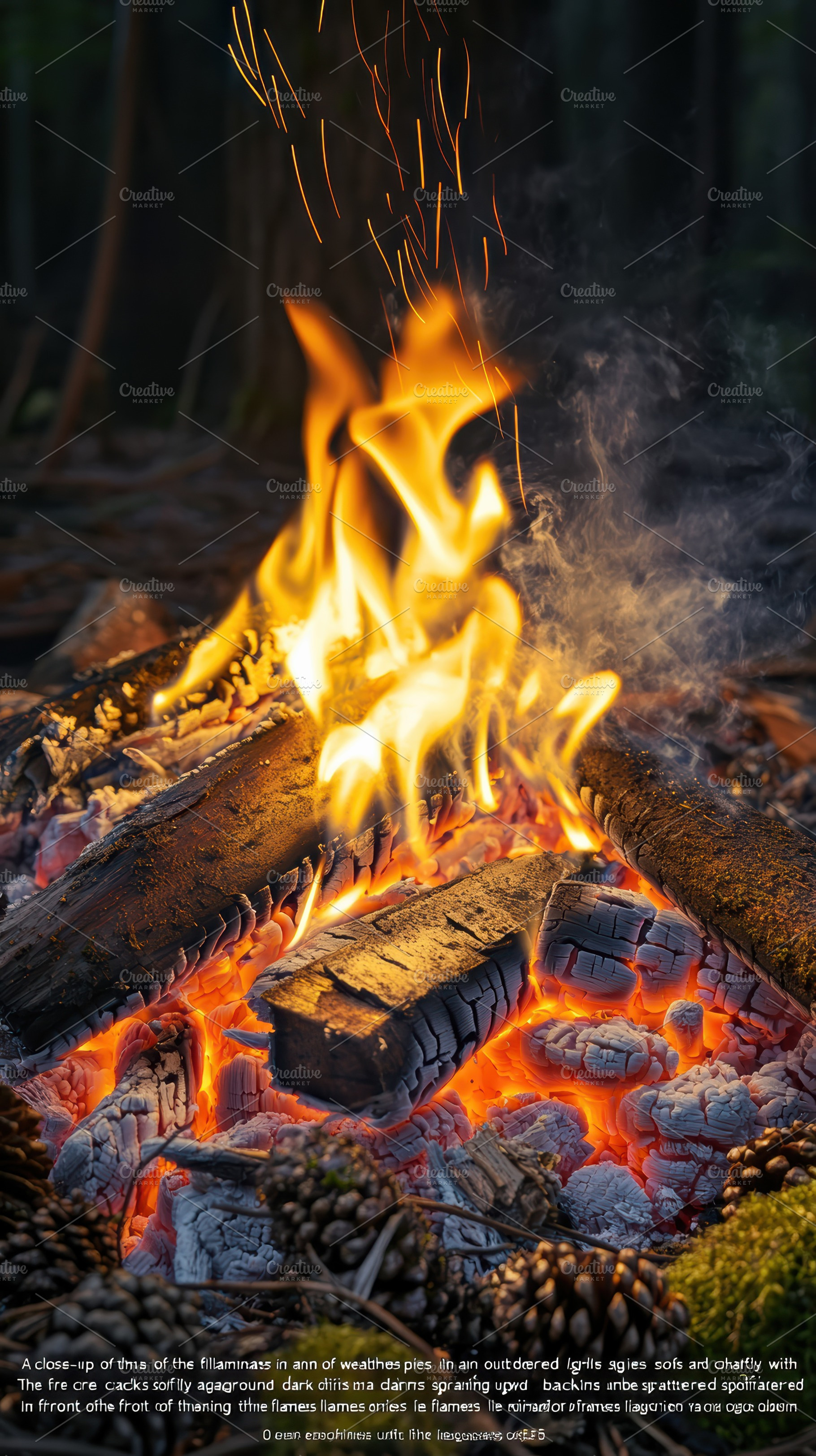 Camping Moment & Crackling Campfire, a Nature Photo by Virgo Studio