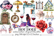 Watercolor Boudoir Clipart, an Illustration by Designking (Thumbnail 1 of 5)