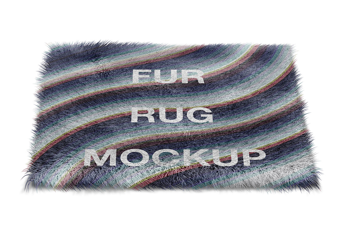 Square fur rug mockups., a Mockup by moqirynart (Photo 7 of 16)