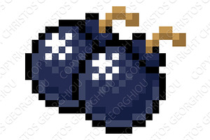 Pixel Art Bombs Video Game Asset, an Object Illustration by Christos Georghiou