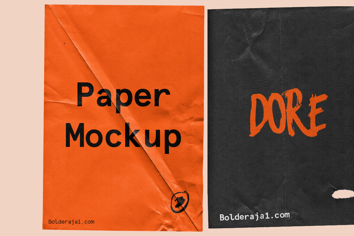 Dore - Wrinkle paper mockup, a Product Mockup by Bolderaja1 Studio (Photo 4 of 8)