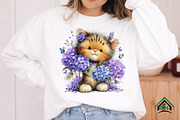 Whimsical Floral Cat Clipart Bundle, a Seasonal Illustration by Craft Nest (Thumbnail 7 of 12)