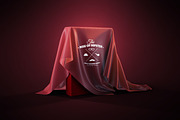 Covered Box with Fabric Logo Mock-up, a Packaging Mockup by GK Creative (Thumbnail 4 of 6)