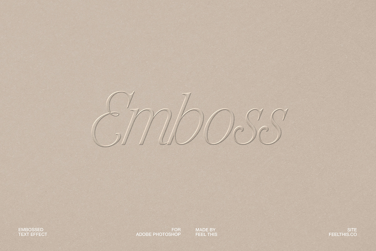 Embossed Paper Text Effect PSD, a Packaging Mockup by Feel This (Photo 1 of 5)