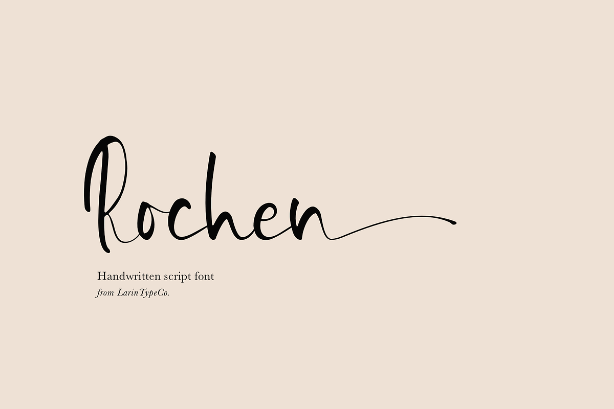 Rochen, a Handwritten Font by Larin Type Co. (Photo 1 of 10)
