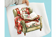 Cozy Christmas Reading Clipart, a Seasonal Illustration by designcity5 (Thumbnail 3 of 5)