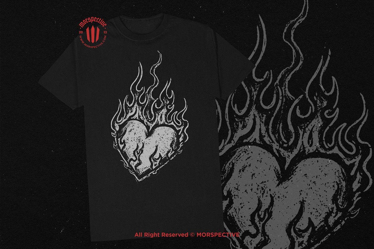 10 Bundle Dark Art Heart Burn Fire, an Illustration by Morspective (Photo 2 of 7)
