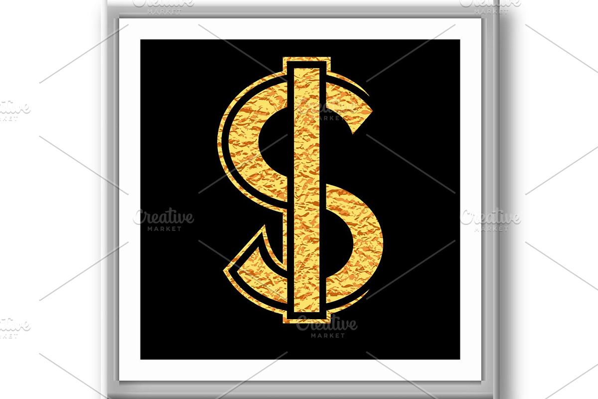 Gold Dollar. Money symbol. Vector, an Object Graphic by RODINA (Photo 2 of 3)