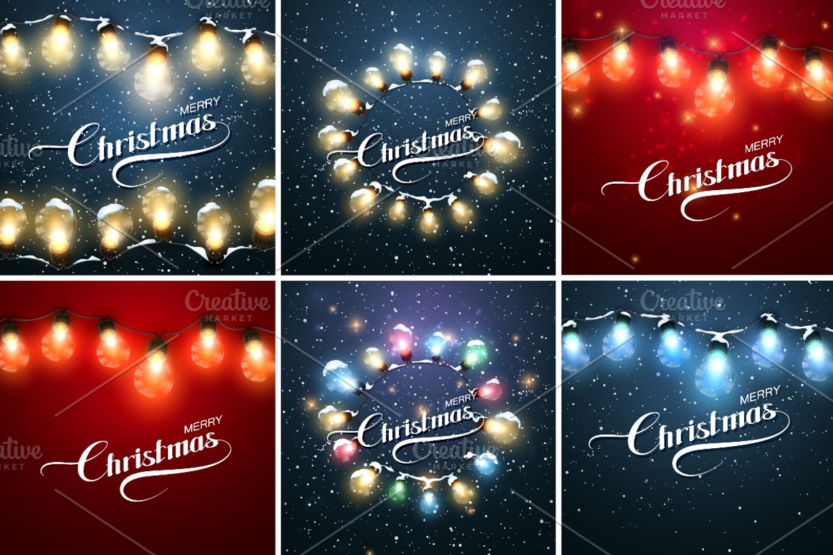 Christmas Lights. Holiday Vector Set, a Decorative Illustration by maximmmmum (Photo 2 of 5)