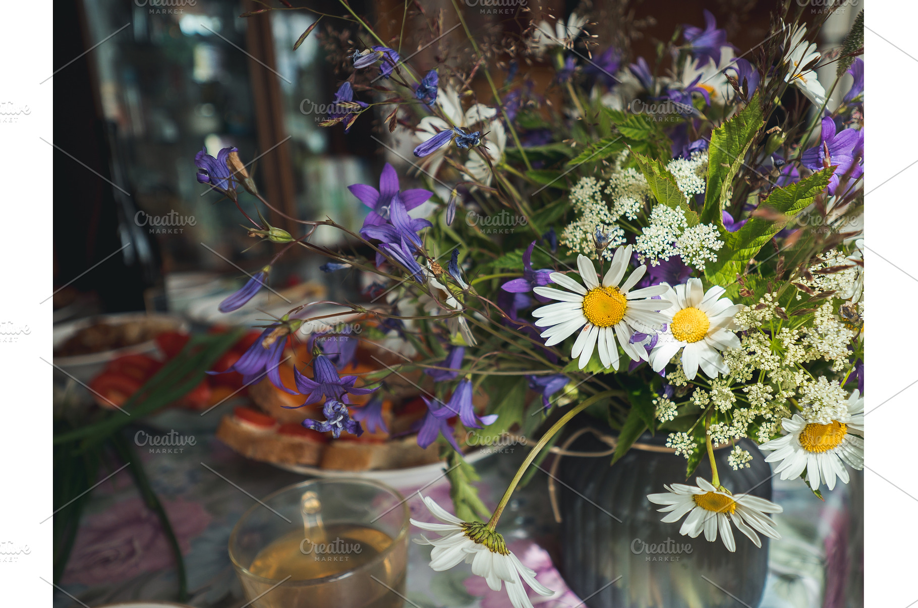 Table setting with wild flowers, a Nature Photo by Fascinadora