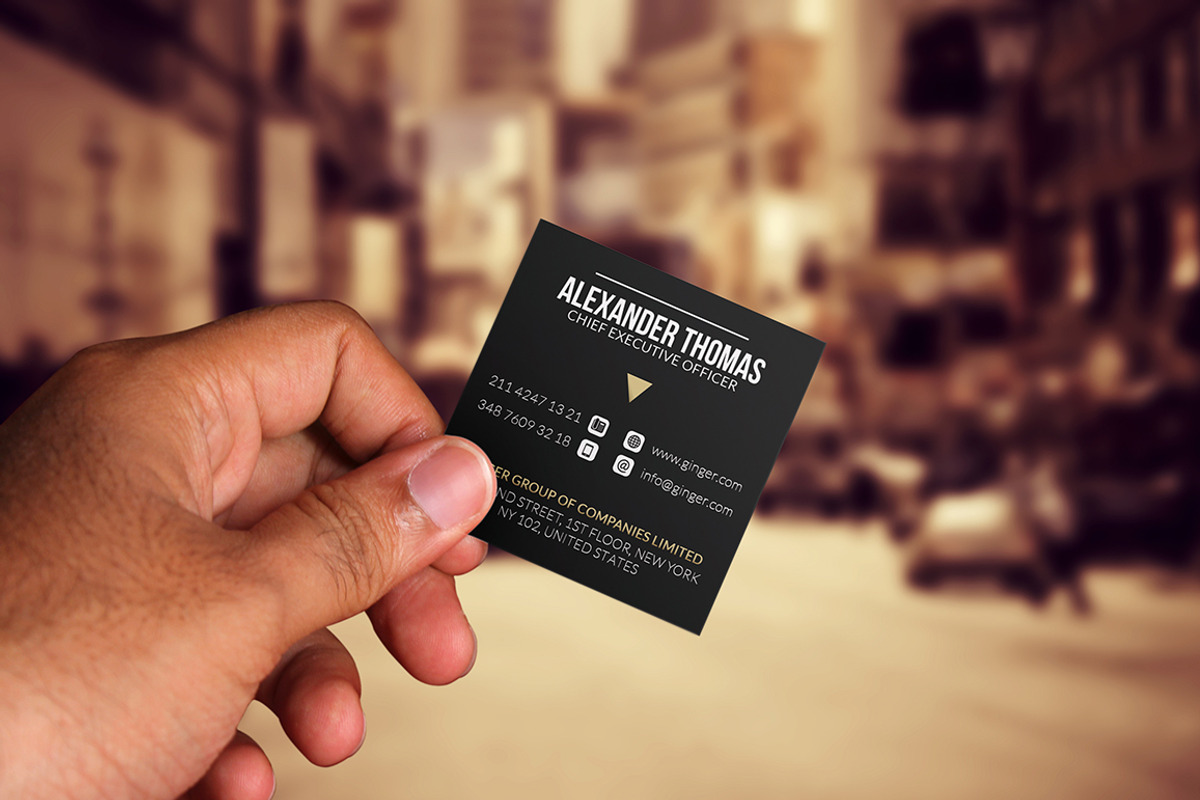 Mini Gold And Black Business Card, a Business Card Template by Marvel (Photo 5 of 6)