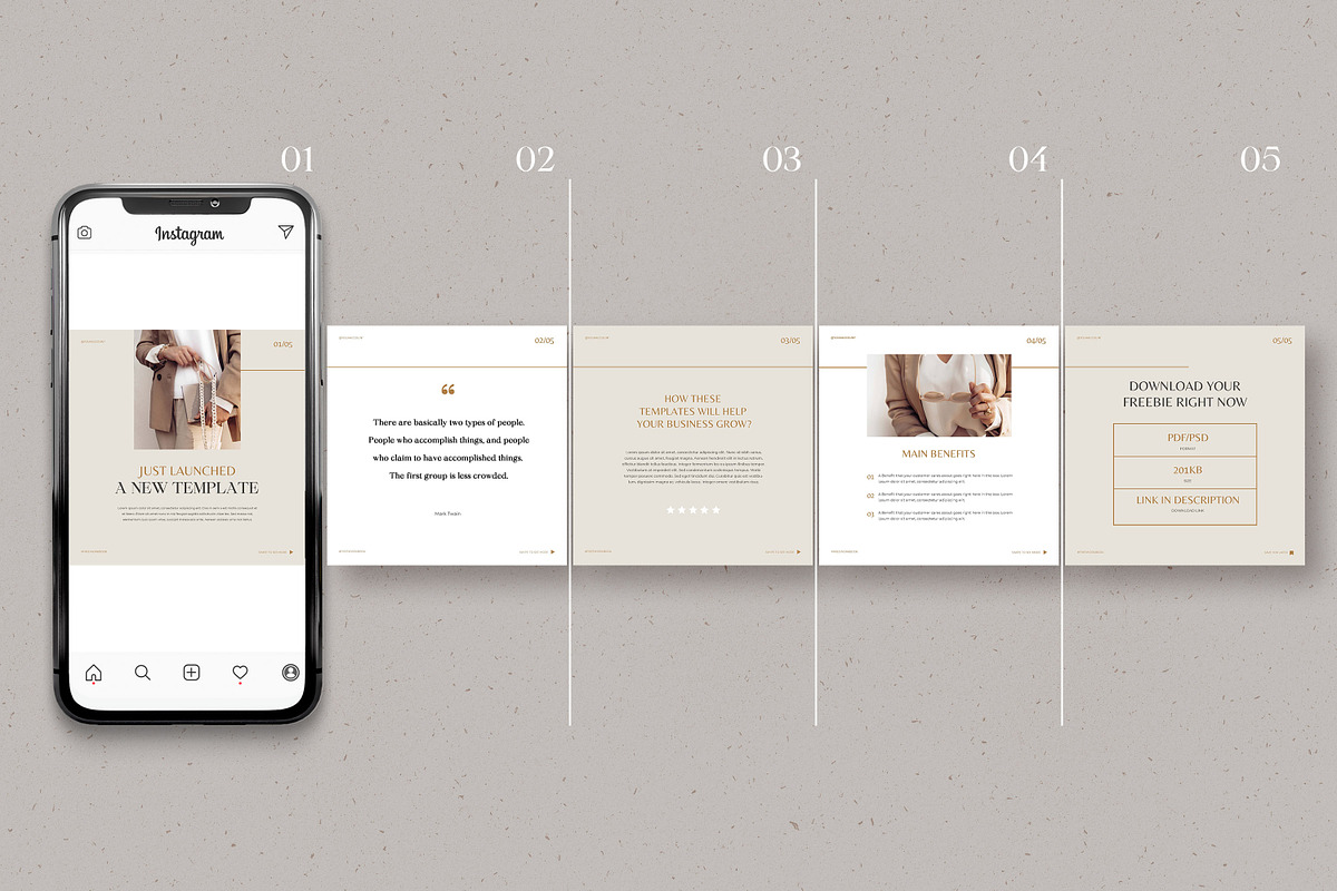 Classy Carousel Instagram Templates, a Social Media Template by AndrewPixel (Photo 2 of 7)