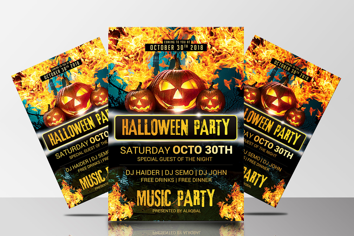 Halloween Party Flyers Bundle, a Flyer Template by AfzaalGraphics (Photo 14 of 19)