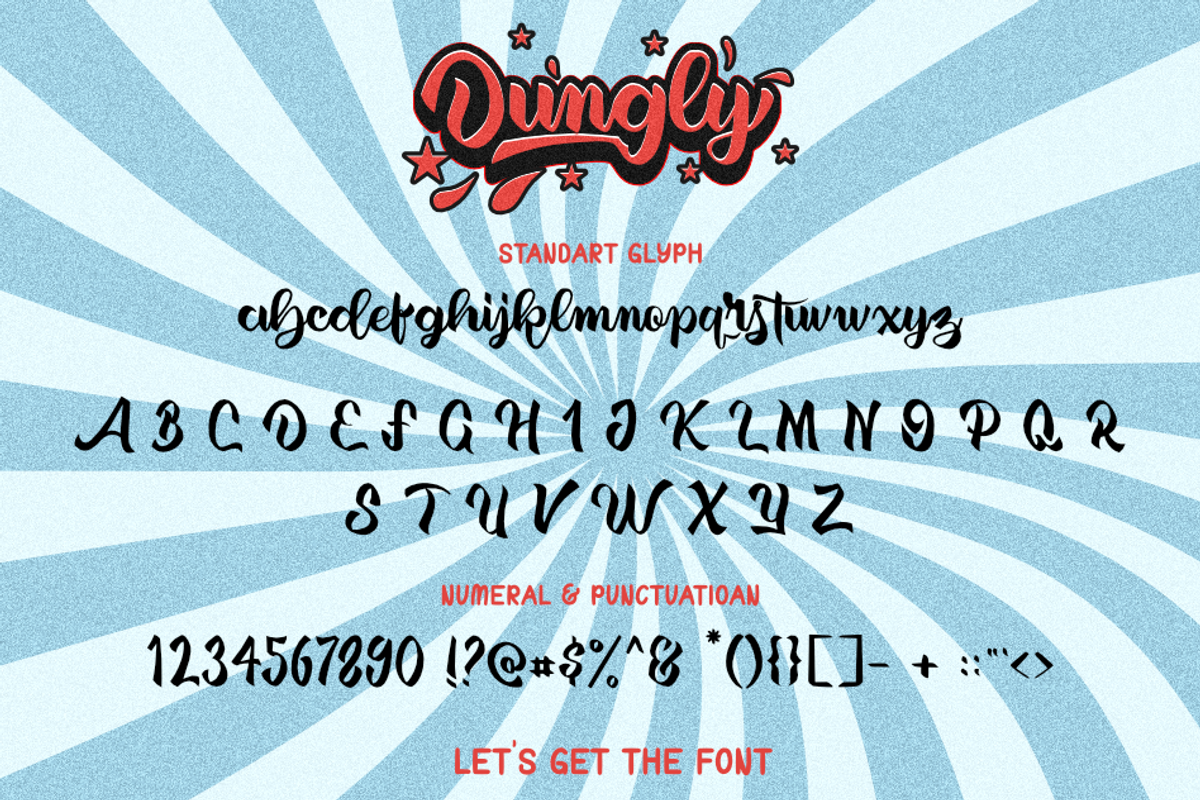 Dungly- Retro Script Fun, a Script Font by Ginart (Photo 6 of 10)