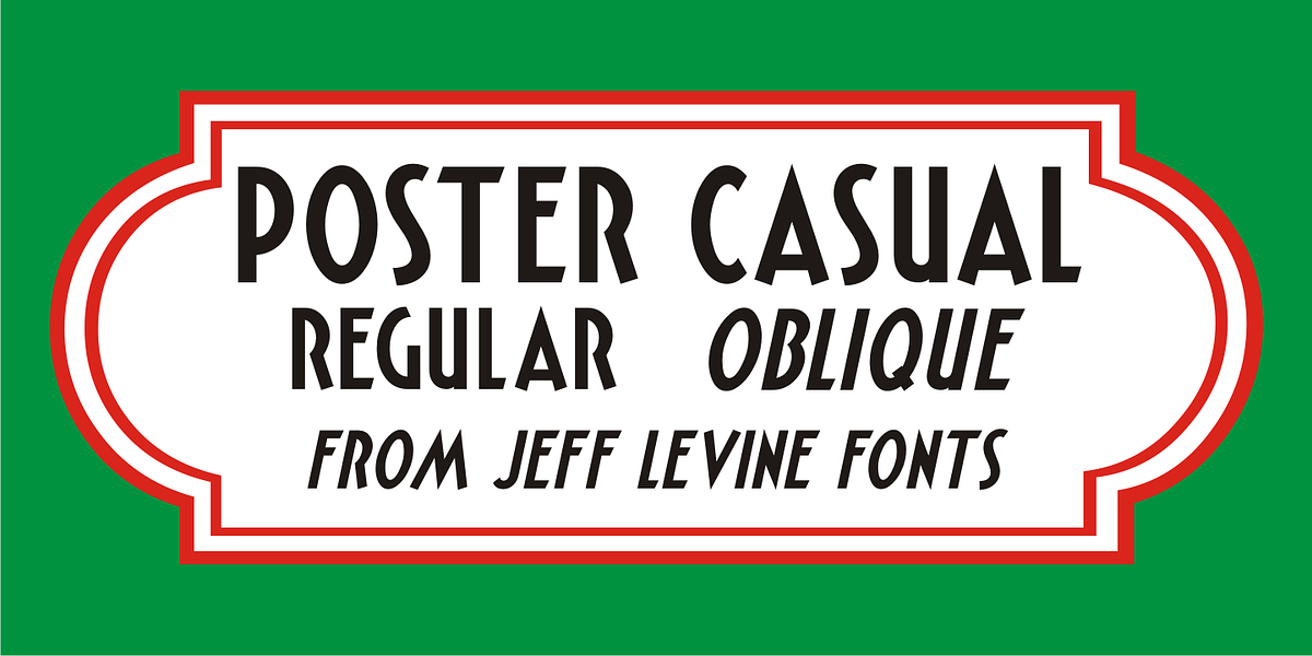 Poster Casual JNL, a Sans Serif Font by Jeff Levine Fonts