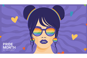 Trendy Banner For Pride Month