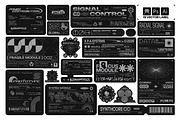 FUTURISTIC TECH LABEL STICKER PACK, an Object Graphic by BonkiStudio (Thumbnail 2 of 9)