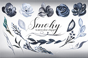 Smoky. Black grey watercolor flowers, an Illustration by LABFcreations (Thumbnail 2 of 4)