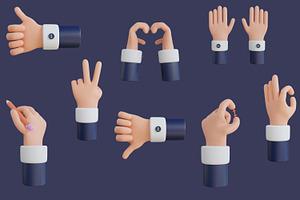 3D Hand Gesture Icon Pack