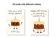 Cute Kawaii Cake Characters Set, a Decorative Illustration by Idressart (Thumbnail 2 of 3)