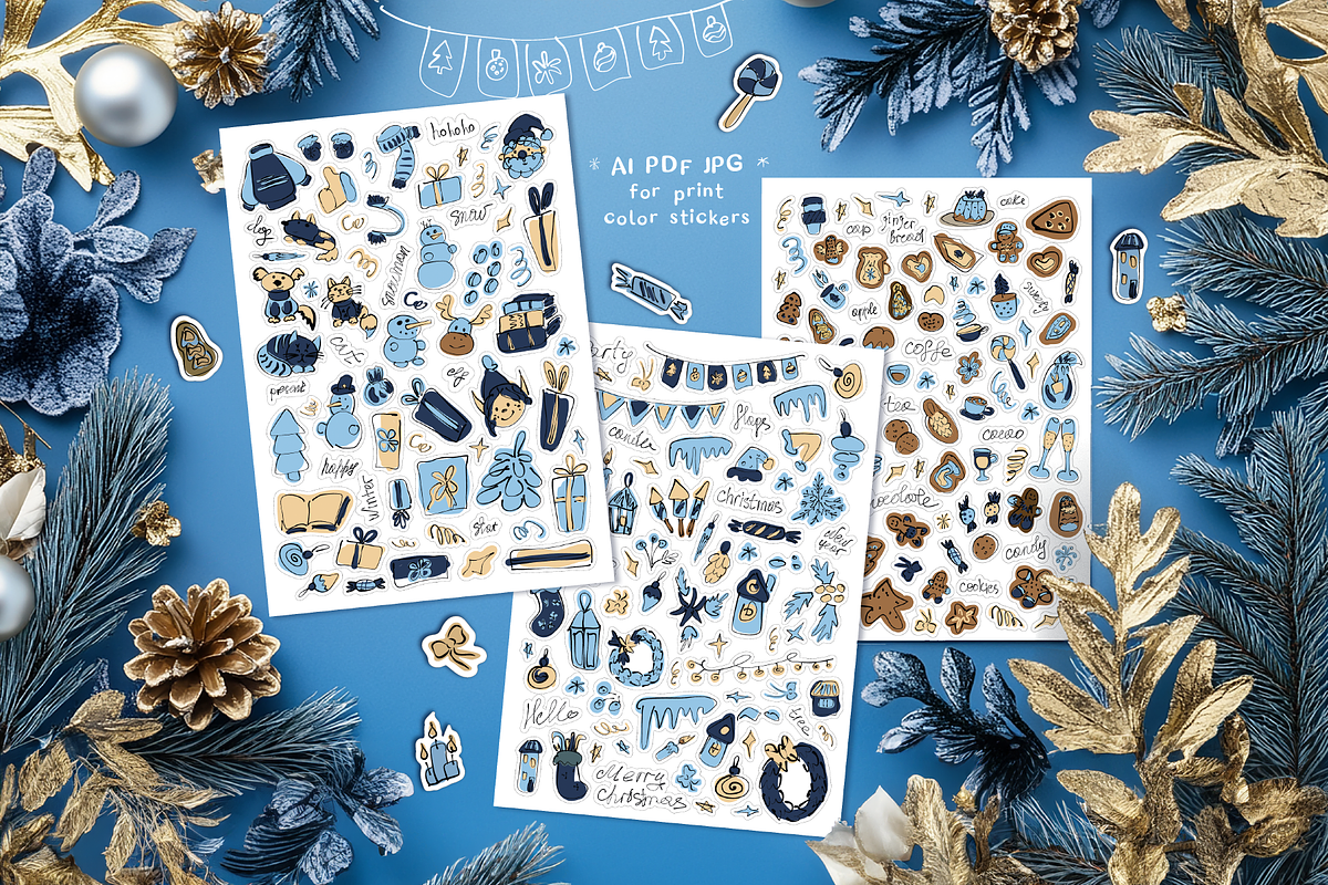 Christmas Doodle Bundle, a Seasonal Illustration by lokfrid (Photo 3 of 9)
