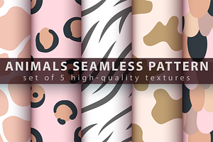 Animal Print Seamless Pattern Set