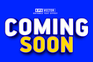 Vector Coming Soon 3d Editable Text