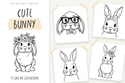 Cute Bunny. Easter Line Art, an Animal Illustration by Irina Ostapenko (Thumbnail 1 of 7)