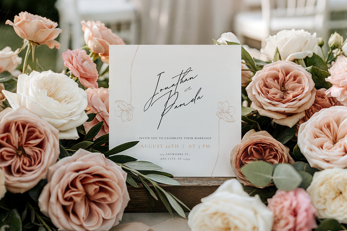 Square Card Mockup Garden Rose, a Product Mockup by TatiMockup (Photo 4 of 5)