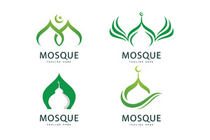 Mosque Logo Template, Islamic, a Branding & Logo Template by T.Vooka