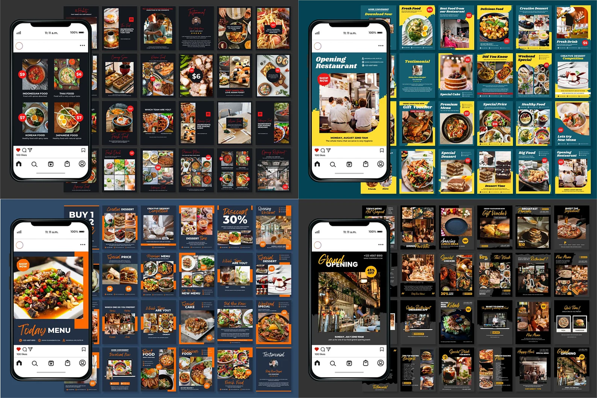 Design Bundle Restaurant Template, a Social Media Template by IXIVENCI STUDIO (Photo 8 of 13)
