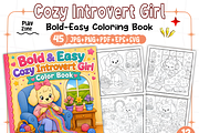 Cozy Introvert Girl Coloring Book, a Person Illustration by Design Station (Thumbnail 1 of 7)