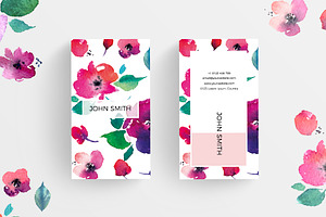 Oil Paint Flower Business Card