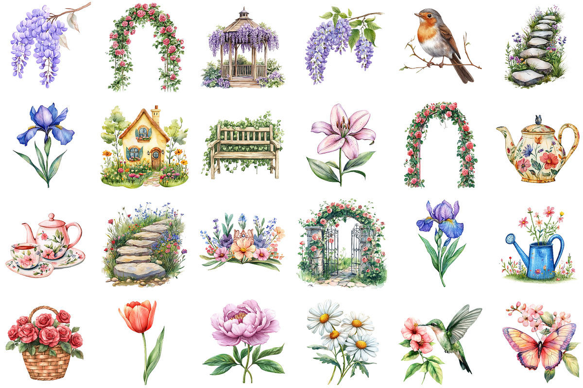 English Garden Huge Collection PNG J, an Illustration by Sublimation Artist (Photo 2 of 6)
