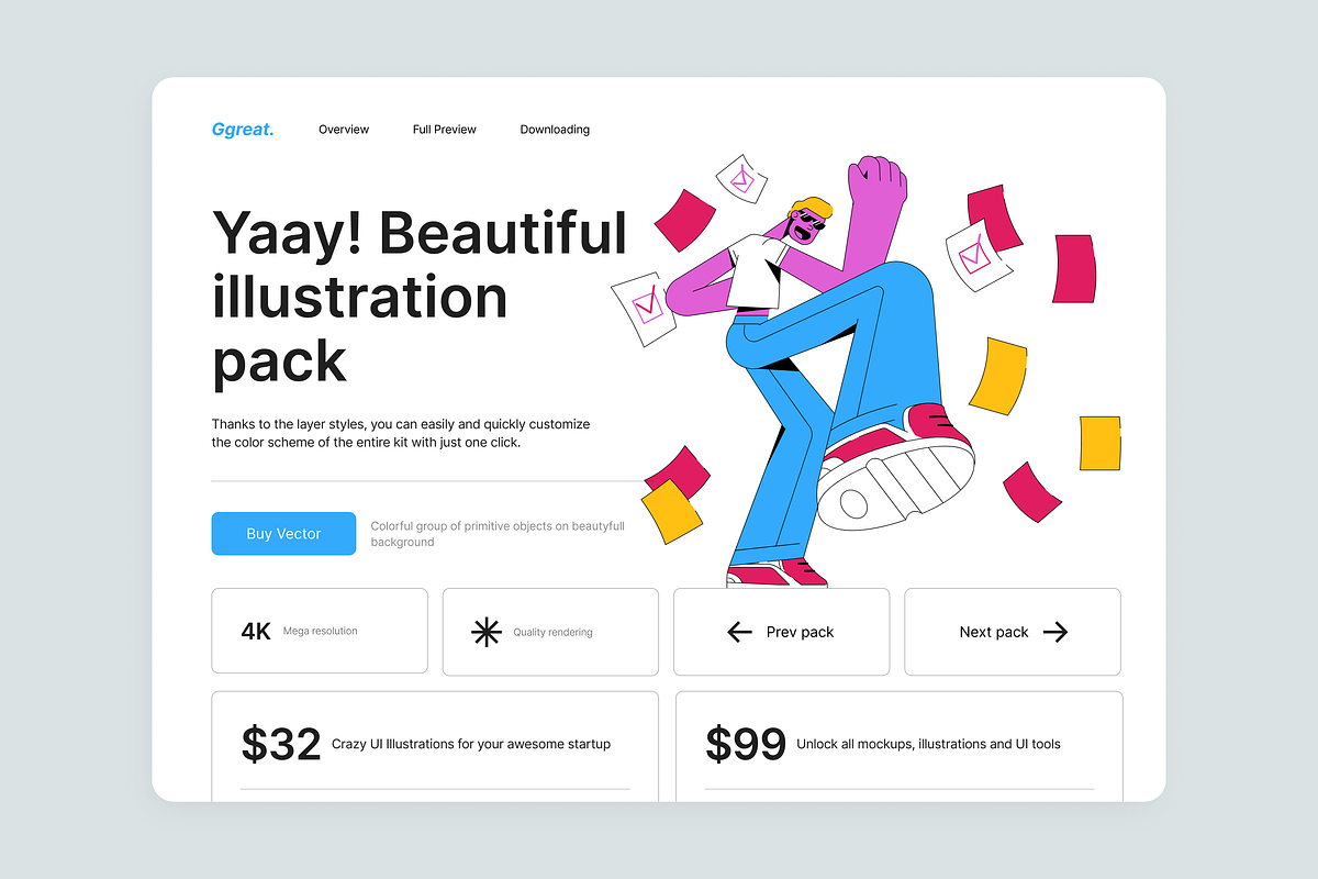 Yaay! Illustration Kit, a Templates & Theme by ls-illustrations (Photo 2 of 6)