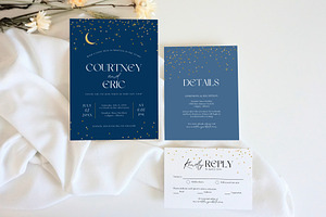 Celestial Wedding Invite Template, an Invitation Template by Cottontail Paper Shop